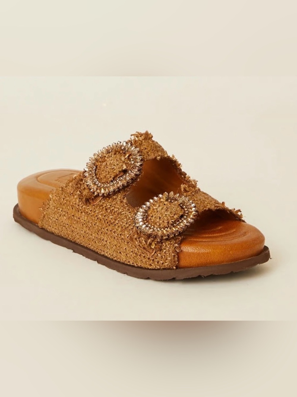 BTB Los Angeles Tulum Crystal Slide Sandals